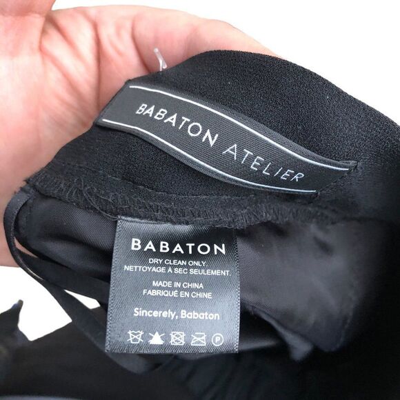 148$ RETAIL Babaton Cohen Pant Cropped, mid-rise pleated trouser Size 0 Black - Picture 7 of 10